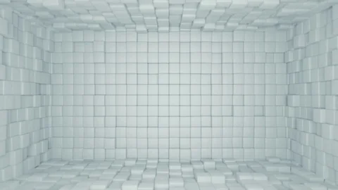 Abstract White Cubes Room, 3d Animation 4k Video stock 72898869