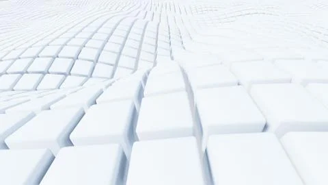 Abstract White Cubic Waving Surface Futuristic Background Stock Illustration