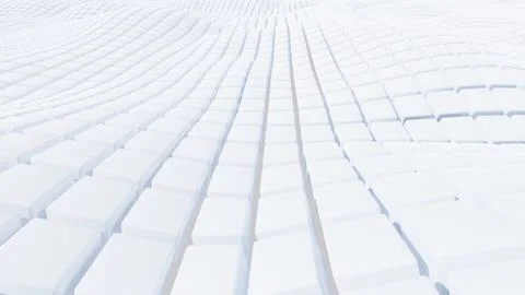 Abstract White Cubic Waving Surface Futuristic Background Stock Illustration