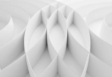 Abstract white curved border lines background with wavy intersecting lines 3d Stock Illustration