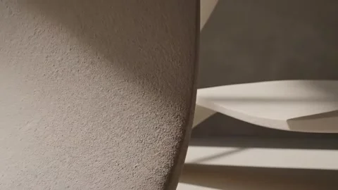 Abstract White Curved Structures in Sunlight Stock Footage 324808463