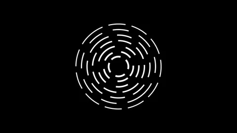Abstract white dashed circle spinning on dark background motion graphic ani.. Stock Footage 346437521