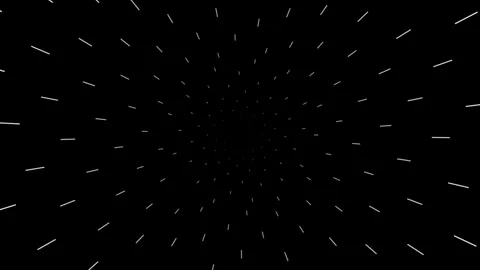 Abstract white dashed lines radiating outward against a deep black background 库存影片 335117945