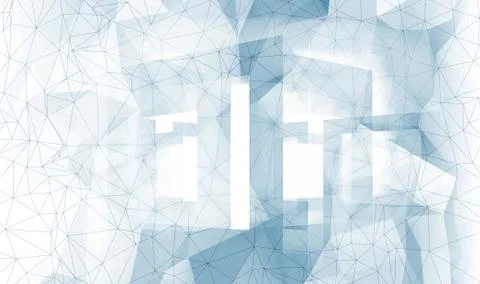 Abstract white digital 3d polygonal surface background texture Stock Illustration