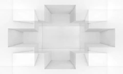 Abstract white digital background, 3d render Stock Illustration