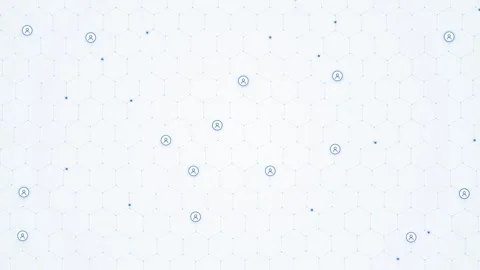 Abstract white digital background with blue network nodes and user profile .. 動画素材 343820926