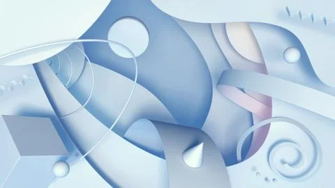 Abstract white digital background with geometric shapes イラスト素材