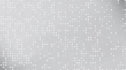 Abstract white digital data pixels flickering on a light grey background Stock Footage 332708653