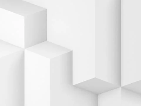 Abstract white digital graphic background. Geometric 3d Illustrazione stock