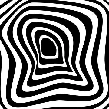 Abstract white distorted concentric stripes Stock Illustration