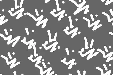 Abstract White Doodles Seamless Pattern on Grey Иллюстрация