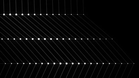 Abstract White Dot and Line Chevron Arrow Pattern, Monochrome Geometric V-Shape Stock Footage 332739374
