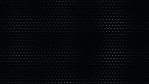 Abstract white dot grid pattern shifting on a dark black background Stock Footage 335875537