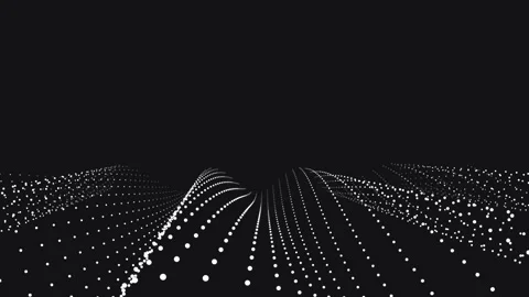 Abstract White Dot Grid Wave Animation on Black Background Stock Footage 344425312
