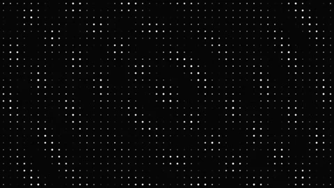 Abstract white dot matrix grid pulsing on black background Stock Footage 336359300