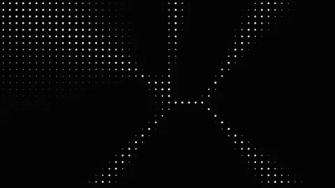 Abstract white dot matrix pattern on black background Stock Footage 335938156