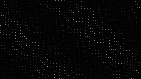 Abstract white dot matrix wave on black background Stock Footage 335938095