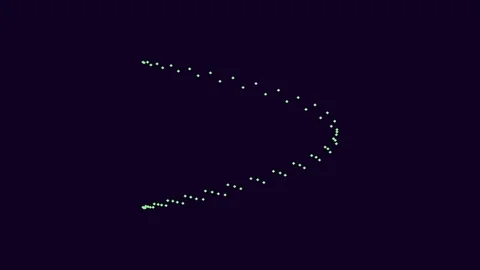 Abstract white dot particle flow connecting pattern on black background for.. Stock Footage 340378022