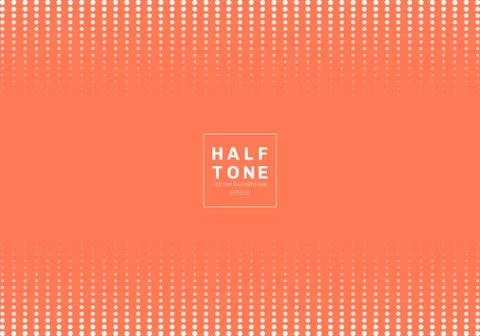 Abstract of white dot pattern halftone design concept orange background with Stockillustratie