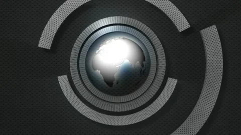 Abstract white doted strip rotating motion around the globe Stock-Footage 255440366