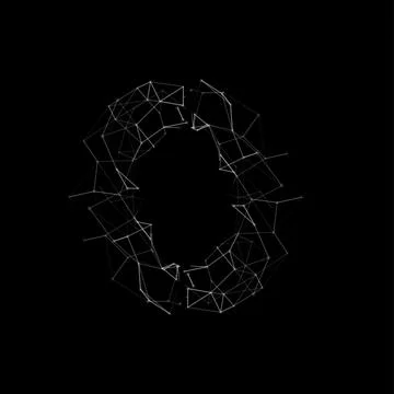 Abstract white dots and lines grid technology noise sound visualization. Picture Illustrazione stock