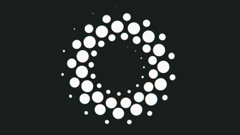 Abstract white dots forming a rotating circle loading animation on black Stock Footage 328940797
