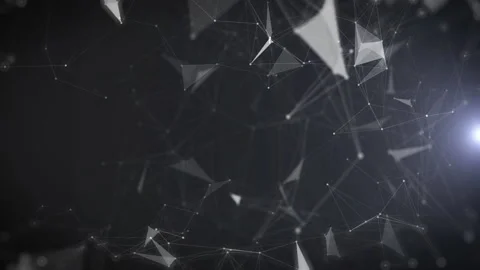 Abstract white dots lines connection dynamic moving simulation Stock Footage 187070022