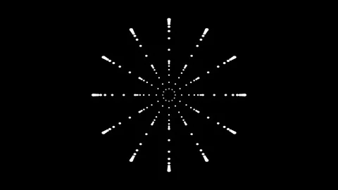 Abstract white dots moving outwards in a radial pattern creating a futurist.. Stock Footage 345545957
