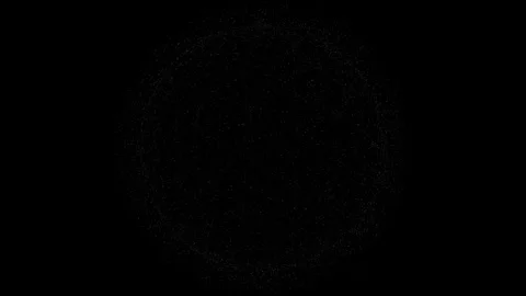 Abstract white dots radiate from a central point on a black background Stock Footage 325539510