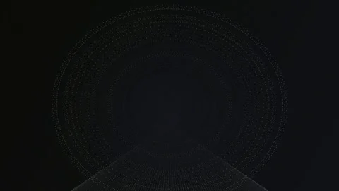 Abstract white dots radiate from a central point on a black background Stock Footage 326706776