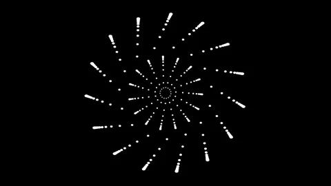 Abstract white dots spiral motion graphic animation on a black background c.. 스톡 동영상 345547344