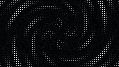 Abstract white dots spiral pattern rotating on black background Stock Footage 335875780