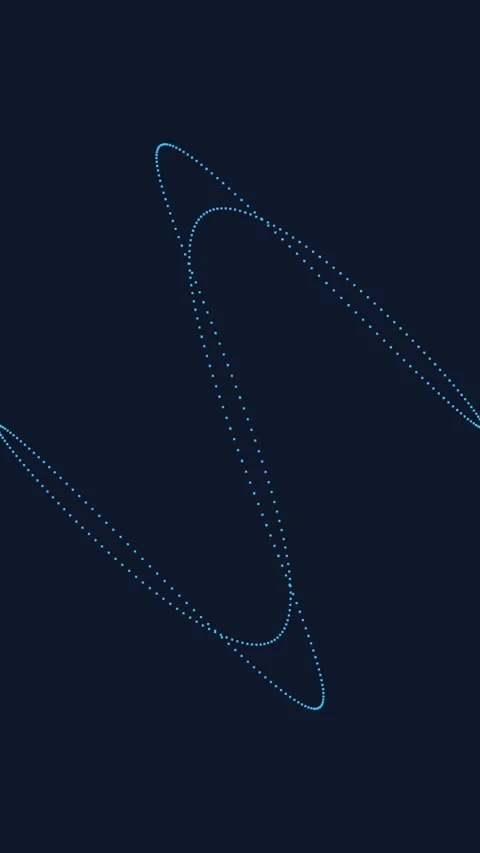 Abstract white dotted curves symbolizing interconnected data flow and digit.. Stock Footage 342523696