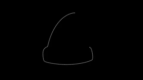 Abstract White Dotted Line Outline of a Curved Shape on Black Background im.. Stock Footage 318954393