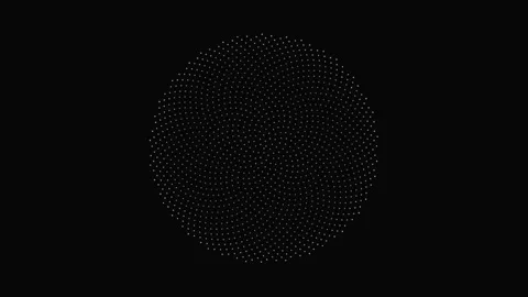 Abstract white dotted spiral pattern pulsing on black background Stock Footage 335937971