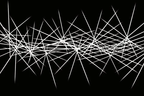 Abstract white drawing on a black background Stock Illustration