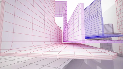 Abstract white drawing interior .  Stock Footage 96711028