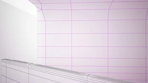 Abstract white drawing interior .  Stock Footage 96711344