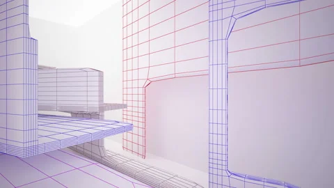 Abstract white drawing interior .  Stock Footage 96711745