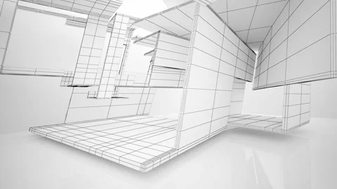 Abstract white drawing interior .  Stock Footage 100613098