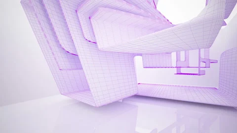 Abstract white drawing interior. Stock Footage 100629310