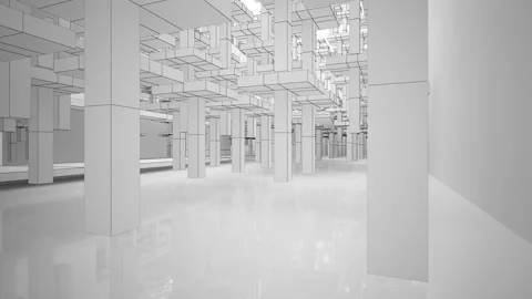 Abstract white drawing interior. Stock Footage 100719283