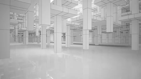 Abstract white drawing interior. Stock Footage 100719419