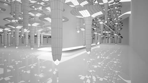 Abstract white drawing interior. Stock Footage 100720501