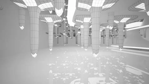 Abstract white drawing interior. Stock Footage 100721832