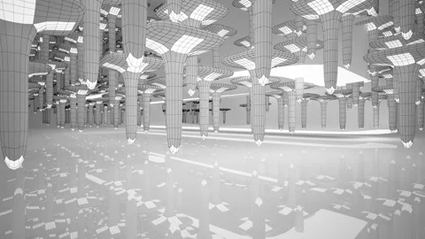 Abstract white drawing interior. Stock Footage 100722631