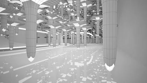 Abstract white drawing interior. Stock Footage 100722925