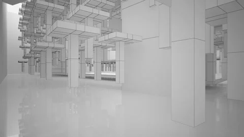 Abstract white drawing interior. Stock Footage 100770124