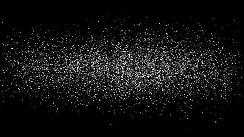 Abstract white dust of round shape is isolated on a black background. Sprayin Stock Illustration
