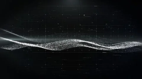 Abstract White Dynamic Wave Communication UI HUD Data Illustration イラスト素材